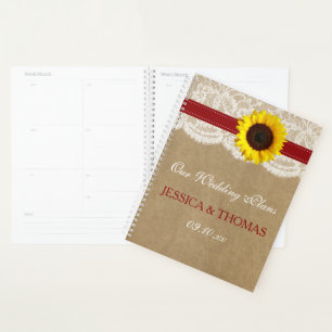 The Rustic Kraft Sunflower Wedding Collection Planner