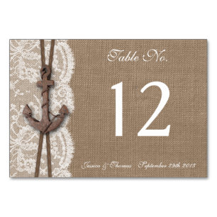 The Rustic Nautical Anchor Wedding Collection Table Number
