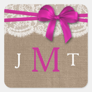 The Rustic Pink Bow Wedding Collection Seals