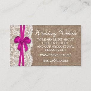 The Rustic Pink Bow Wedding Collection Website Enclosure Card