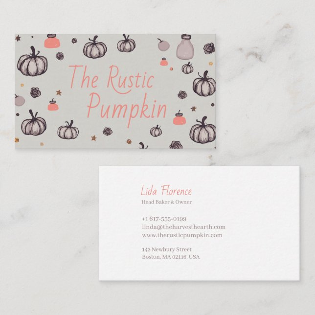 The Rustic Pumpkin Business Card (Front/Back)