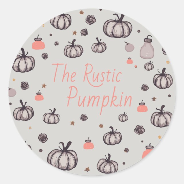 The Rustic Pumpkin Classic Round Sticker (Front)