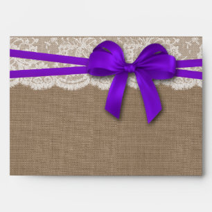 The Rustic Purple Bow Wedding Collection Envelopes