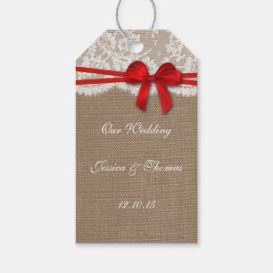The Rustic Red Bow Collection Tags