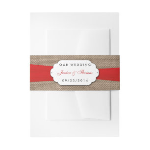 The Rustic Red Bow Wedding Collection Invitation Belly Band