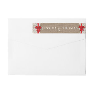 The Rustic Red Bow Wedding Collection Labels