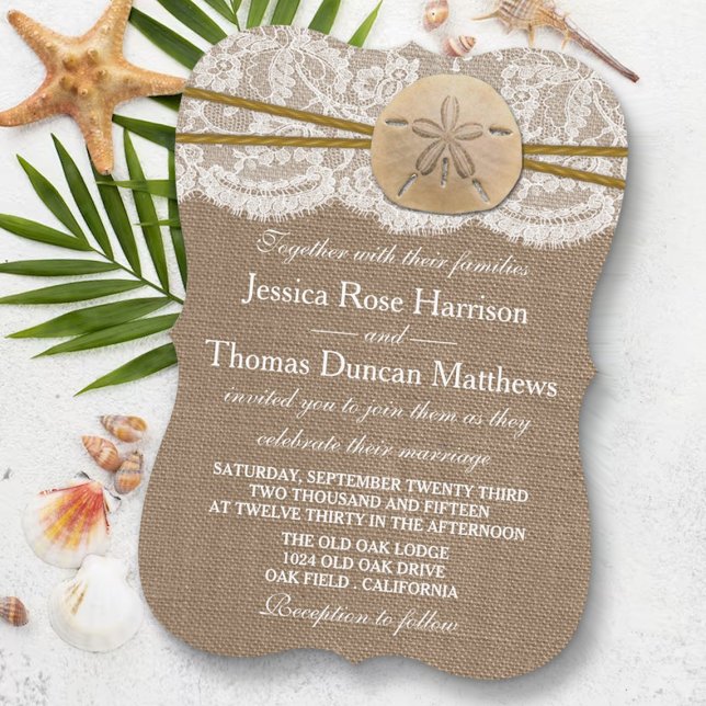 The Rustic Sand Dollar Beach Wedding Collection Invitation (Creator Uploaded)