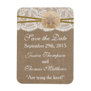 The Rustic Sand Dollar Beach Wedding Collection Magnet