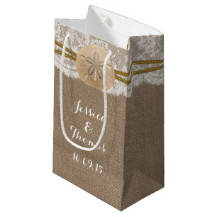The Rustic Sand Dollar Beach Wedding Collection Small Gift Bag