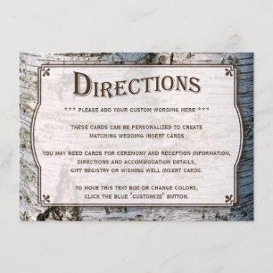 The Rustic Silver Birch Tree Wedding Collection Enclosure Card