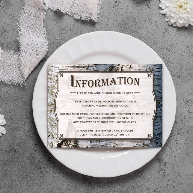 The Rustic Silver Birch Tree Wedding Collection Enclosure Card (Creator Uploaded)