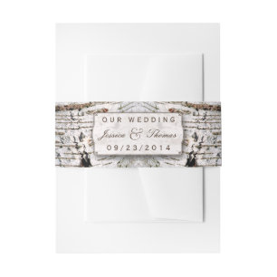 The Rustic Silver Birch Tree Wedding Collection Invitation Belly Band