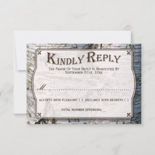 The Rustic Silver Birch Tree Wedding Collection RSVP Card