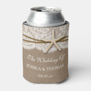 The Rustic Starfish Beach Wedding Collection Can Cooler
