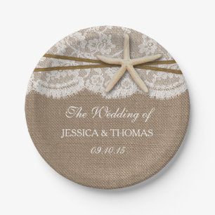 The Rustic Starfish Beach Wedding Collection Paper Plate