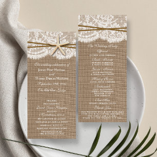 The Rustic Starfish Wedding Collection Programs Rack Card