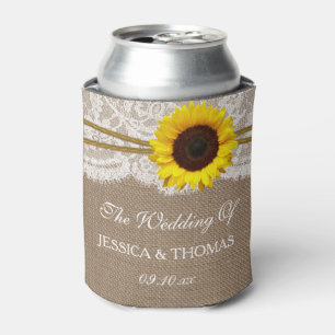 The Rustic Sunflower Wedding Collection Can Cooler