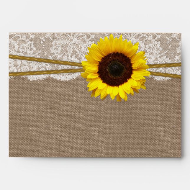 The Rustic Sunflower Wedding Collection Envelopes (Front)