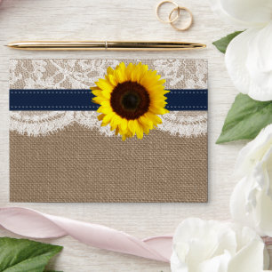 The Rustic Sunflower Wedding Collection - Navy Envelope
