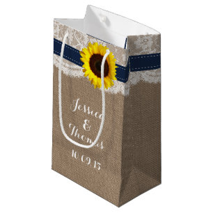 The Rustic Sunflower Wedding Collection - Navy Small Gift Bag