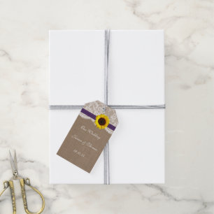 The Rustic Sunflower Wedding Collection - Purple Gift Tags