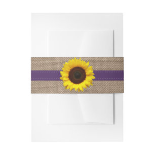 The Rustic Sunflower Wedding Collection - Purple Invitation Belly Band