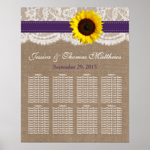 The Rustic Sunflower Wedding Collection - Purple Poster
