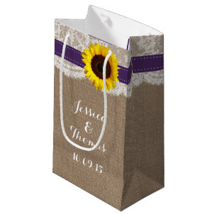 The Rustic Sunflower Wedding Collection - Purple Small Gift Bag