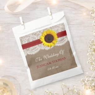 The Rustic Sunflower Wedding Collection - Red Favour Bags
