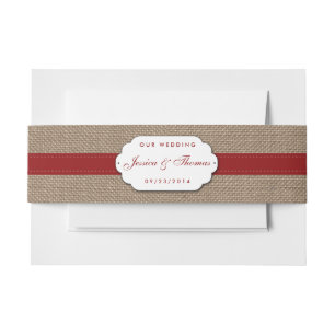 The Rustic Sunflower Wedding Collection - Red Invitation Belly Band