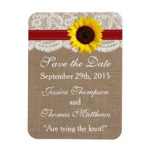 The Rustic Sunflower Wedding Collection - Red Magnet