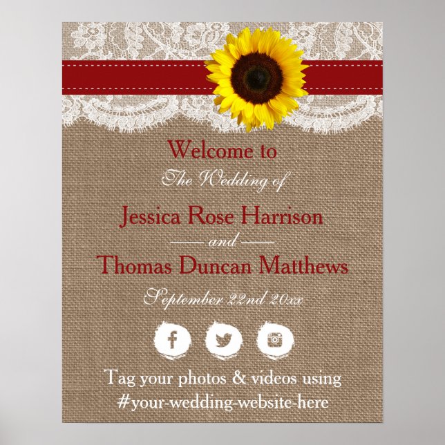 The Rustic Sunflower Wedding Collection - Red Poster (Front)