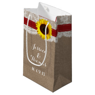 The Rustic Sunflower Wedding Collection - Red Small Gift Bag