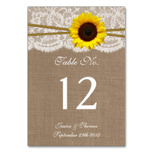 The Rustic Sunflower Wedding Collection Table Number