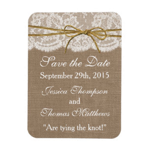 The Rustic Twine Bow Wedding Collection Magnet