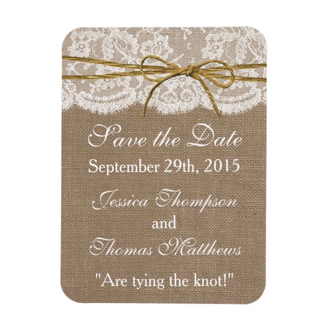The Rustic Twine Bow Wedding Collection Magnet (Vertical)