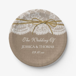 The Rustic Twine Bow Wedding Collection Paper Plate
