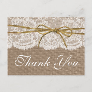The Rustic Twine Bow Wedding Collection Postcard