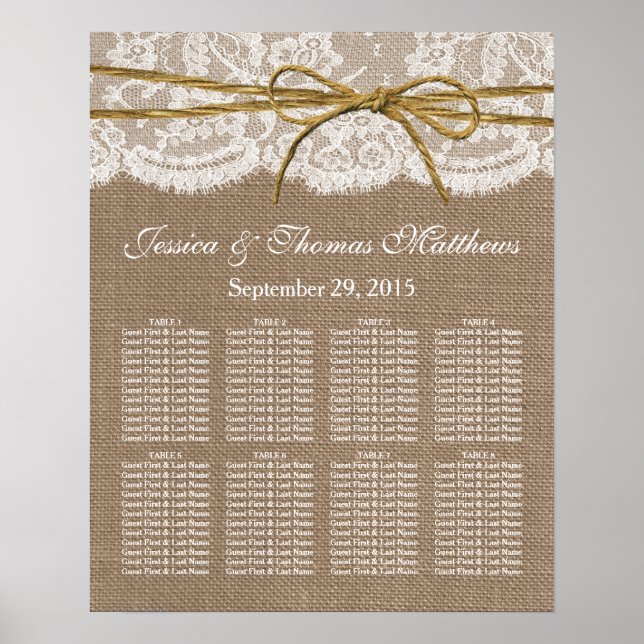 The Rustic Twine Bow Wedding Collection Poster (Front)