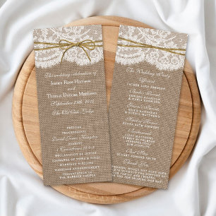 The Rustic Twine Bow Wedding Collection - Programs Programme