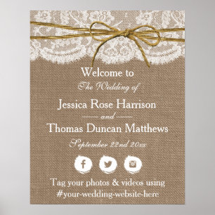 The Rustic Twine Bow Wedding Collection Welcome Poster