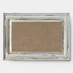 The Rustic White Frame & Burlap Wedding Collection Envelope