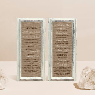 The Rustic White Frame & Burlap Wedding Collection Programme