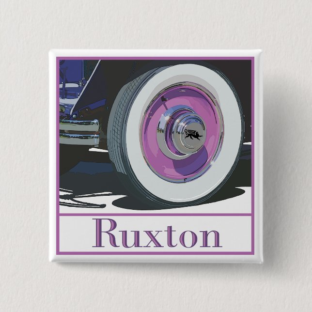 The Ruxton Wheel Study 15 Cm Square Badge (Front)