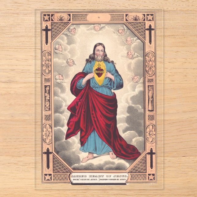 The Sacred Heart of Jesus Acrylic Invitations (Front)