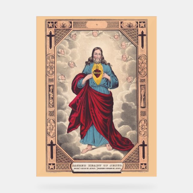 The Sacred Heart of Jesus Acrylic Sign (Front)