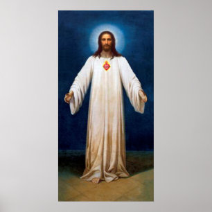 The Sacred Heart of Jesus Devotional Image. Poster
