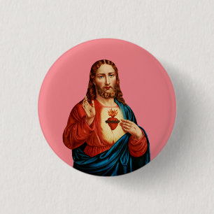 The Sacred Heart Of Jesus Fine Art Portrait 3 Cm Round Badge