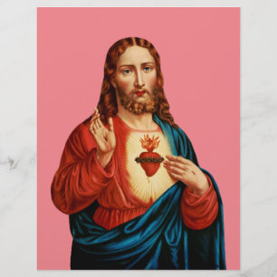 The Sacred Heart Of Jesus Fine Art Portrait Flyer