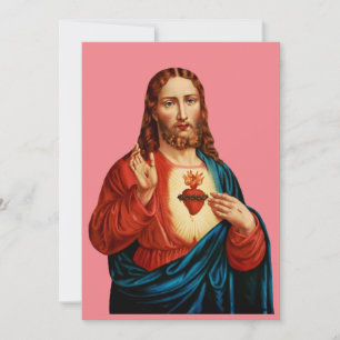 The Sacred Heart Of Jesus Fine Art Portrait Holiday Card